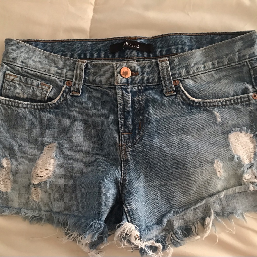 J Brand jeans cut off denim distressed shorts Sz 24